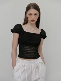 This is a trendy and feminine top by ETMON that is made out of high quality and sturdy material. With distinctive mood of the design and modern feminine look, you can style it for your casual daily outfit.- Soft touch of lace fabric- Cropped slim silhouette and square neckline- Feminine and trendy look Feminine Top, Modern Feminine, Feminine Look, Art Styles, Dream Wardrobe, Square Neckline, Lace Fabric, Daily Outfits, Fashion Art