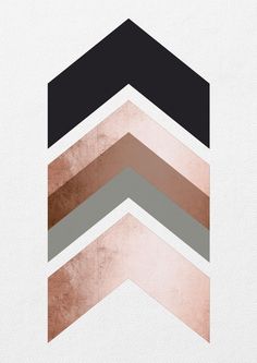 an abstract geometric design with pink, grey and black colors on white paper background that is made up of three diagonal stripes