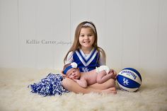 newborn-photo-baby-girl-sister-uk-basketball (1 of 1) Kid Pics, Grey Baby Nursery, Newborn Tutu, Baby Olivia, Uk Basketball, Sibling Photos, Girls Sister, Funny Baby Onesies