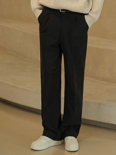 Composition : COTTON 48% / RAYON 52%Country of Origin : KOREA Men’s Slacks, Classic Black Bottoms With Straight Hem, Black Dress Pants Outfit Men, Black Dress Pants Outfit, Black Dress Pants Outfits, Mens Black Pants, Black Slacks Men, Slacks Outfit, Korean Pants