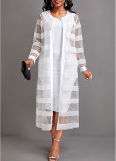 Color:White;Size:S;Size:M;Size:L;Size:XL;Size:XXL;Package Contents:1 X Dress;Occasion:Other;Style:Bohemian; Long Sleeve White Dress, Dress And Cardigan, White Two Piece, Boutique Style Outfits, Fashion Dresses Online, White Long Sleeve Dress, Classy Dress Outfits, Trendy Fashion Outfits, Dresses Elegant