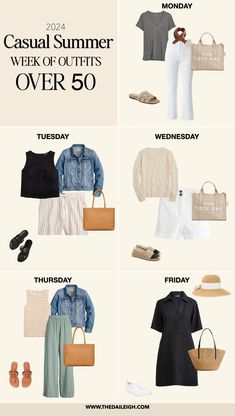 What To Wear Over 50, What To Wear in Summer Over 50, Summer Outfits Over 50 2024 Outfit Estate, Creating Outfits, Classic Outfits For Women, Mom Wardrobe, Clothes For Women Over 50