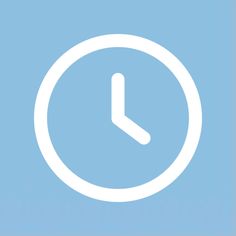 a white clock on a light blue background