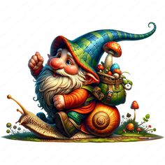 an image of a gnome with a snail