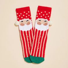 Get in the festive spirit with our Santa Assorted 4-Pack Fuzzy Socks! These soft and cozy socks come in red and green, perfect for the holiday season. With a pack of 4, they make a great Christmas gift for anyone on your list. Spread cheer with these jolly Santa socks! one size Stocking Suffers, Christmas Socks Gift, Santa Socks, Holiday Socks, Fuzzy Socks, Jolly Santa, Cute Box, Christmas Socks, Sock Gifts