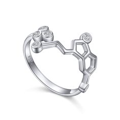 PRICES MAY VARY. ❤Design❤ - This simple and elegant serotonin ring shows your enthusiasm to science, Individual molecule design leads to a versatile fashion atmosphere ❤Material❤ - Real 925 sterling silver, engraved with “S925”, great science jewelry for women, girls, moms, teens ❤Size❤ - The serotonin ring is adjustable, 9#-0.75inch, can be adjusted from 8 to 10. Weight: 2.07g ❤Occasion❤ - Perfect gift for yourself, wife, girlfriend, mom, daughter, sister, friends on Thanksgiving, Christmas, Gr Molecule Design, Graduation Birthday Party, Chemistry Jewelry, Science Jewelry, Tarnish Remover, Sister Friends, Sterling Jewelry, Mom Daughter, Pretty Jewellery