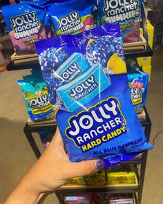 What really is the BEST flavor of Jolly Ranchers? Most people say it is Blue Raspberry! And if you agree then you're in for a treat! We just stocked up on Jolly Rancher Hard Candy bags that are ONLY Blue Raspberry! Shop our Jolly Rancher collection in-store on online at www.sweetvintagetees.com #JollyRancher #BlueRaspberry #JollyRancherBlueRaspberry #hardcandy #newarrival Blue Jolly Ranchers, Candy American, Jolly Rancher Lollipops, Jolly Rancher Hard Candy, Jolly Ranchers, Kitty Accessories