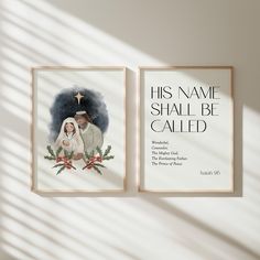 Celebrate the true meaning of Christmas with our Nativity Bible verse Christmas story print. Featuring the powerful words He will be called in a beautiful script, this Religious Christian Christmas wall art is a perfect addition to your holiday decor. This modern Christmas art piece serves as a reminder of the spiritual gift of love and grace that Christmas brings. Display this piece in your home to keep the spirit of the season alive all year round. 🎈DIGITAL FILES ONLY NO PRINTED MATERIALS OR Christmas Decorations Christian, Christian Christmas Decor Ideas, Christian Christmas Art, Nativity Christmas Decor, Christmas Bible Study, Modern Christmas Art, Christian Christmas Decorations, Christmas Verses, Christmas Card Sayings