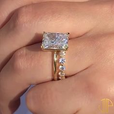 Radiant Moissanite Bridal Ring Set 2.5 CT Radiant Cut Engagement Ring Set With Full Eternity Diamond Matching Band 14k Gold Wedding Ring Set ⦿ 𝐃𝐞𝐬𝐢𝐠𝐧 𝐍𝐨 : JPR084 1(159) ⦿ 𝐑𝐢𝐧𝐠 𝐃𝐞𝐭𝐚𝐢𝐥𝐬 * Main Stone Shape : Radiant Cut * Main Stone Carat Weight : 2.5 carat Approx. * Main Stone MM Size : 9X7MM Approx. * Side Stone Shape : Round Cut * Side Stone Carat Weight : 1.04 carat Approx. * Stone Type: Moissanite Diamond  * Stone Color: D Color * Stone Clarity: VVS1 * Custom color: Solid Rose Gold, Solid Yellow Gold, and Solid White Gold. * All silver or gold pieces are stamped with the metal type on the inside. Feel free to contact me with any questions or requests. ⦿ 𝐑𝐢𝐧𝐠 𝐒𝐢𝐳𝐞 → A larger Ring size is available, please feel free to contact me if you need another ring size. ⦿ Radiant Wedding Ring Set Giliarto, Radiant Engagement Ring Stack, Luxury Sterling Silver Radiant Cut Wedding And Engagement Ring, Radiant Cut Ring With Polished Finish As A Gift, Moissanite Radiant Cut Ring For Proposal, Radiant Wedding Ring Set, Fine Jewelry Radiant Cut Moissanite Wedding Sets, Radiant Wedding Rings, 14k Gold Wedding Ring