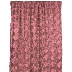 a pink curtain hanging on the side of a wall