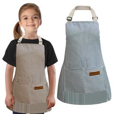 PRICES MAY VARY. 65% Cotton, 35% Polyester Imported Safe and High-quality Material: Our kids aprons are made of 65% cotton and 35% polyester material, soft, skin-friendly, breathable and free of harmful chemicals, safe for your kids and provide better protection. Suitable for Children Aged 2-6: You will receive 2 pieces of cooking aprons for kids, the length of these aprons is about 50cm/19.68 inches, and the width is about 48cm/18.9 inches, suitable for children from 2 to 6 years old, adjustabl Aprons For Kids, Aprons With Pockets, Kids Aprons, Baking Painting, Chef Aprons, Kid Chef, Cooking Aprons, Waitress Apron, Accessories Craft