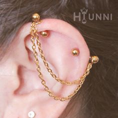 an ear with two chains attached to it