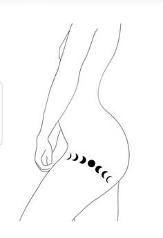 Moon Phase Hip Tattoo, Moon Phase Knee Tattoo, Moon Phases Leg Tattoo, Moon Phase Leg Tattoo, Moon Phases Tattoo Thigh, Witchy Tattoos Thigh, Hip Moon Tattoo, Moon Tattoo On Thigh, Line Tattoo Thigh