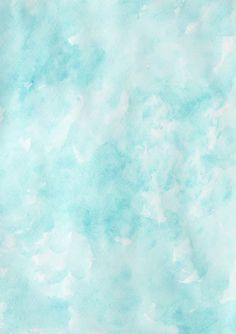 a blue and white watercolor background with small clouds