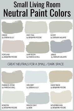 the most neutral paint colors for walls and ceilings in different shades, from gray to white