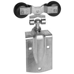 an image of a metal ball valve with two black knobs on the front and side