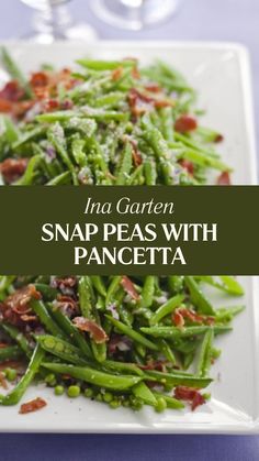 Ina Garten Snap Peas With Pancetta Salad With Pancetta, Ina Garden Aesthetic, Peas With Pancetta, Peas And Pancetta, 2025 Recipes, Italian Sliders, Snap Peas Recipe, Quick Side Dish