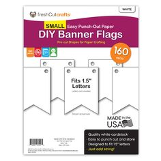 small easy punch - out paper for banner flags, 6 / pk by fresh cut crafts