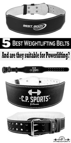 four different belts with the words, best weight lifting belt and are they suitable for power lifting?