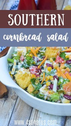 this southern cornbread salad is loaded with carrots, celery, and other vegetables