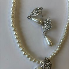 Welcome To Contact Me For Discount Bundles; Proudly Serve From Montana; Fast And Same Business Day Shipping; Only Sell Brand New, 3 Day Delivery; Vintage Pearl Necklace, Vintage Wedding Jewelry, Zircon Necklace, Pearl Necklace Vintage, Oc Inspo, Nautilus Shell, Pearl Jewelry Necklace, Jewelry Pearl, Necklace And Earrings Set