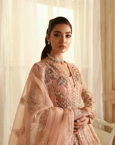 "Sueno" Rs.28,950.00 PKR Product Details: Front Border (26"): Organza, Embroidered & Hand Embellished Back Body (26"): Organza, Embroidered Sleeves (26"): Organza, Embroidered & Hand Embellished Front Panels (6" Pieces): Organza, Embroidered & Hand Embellished Back Panels (6" Pieces): Organza, Embroidered Dupatta (2.5 Yards): Organza, Embroidered Front & Back Lace Border (4.25 Yards): Organza, Embroidered Inner Fabric (6 Yards): Russian Grip Stitching Options: Once your order is placed, a ... Pakistani Anarkali Suits, Akbar Aslam, Indo Western Lehenga, Chiffon Suit, Asian Designers, Semi Formal Wear, Chiffon Collection, Embroidered Sleeves, Embroidered Dupatta