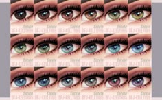 an image of many different colored eyes