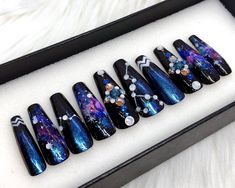 Elegant Nails Gel, Press On Nails Coffin, Aquarius Zodiac Sign, Nail Store, Gel Acrylic Nails, Goth Nails, Nail Candy, Manicure Ideas, Bride Nails