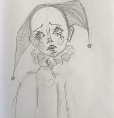 a pencil drawing of a girl with an umbrella on her head and eyes drawn by someone else