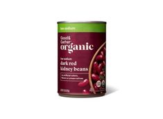 organic dark red kidney beans in a can