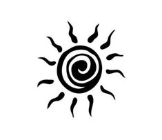 a black and white drawing of the sun