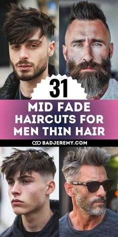 31 Trendsetting Mid Fade Haircuts for Men with Thin Hair Mid Fade Taper Haircut Men, Men Haircut Styles Fade, Fade Cut For Men, Men’s Haircuts For Thinning Hair, No Fade Haircut Men, Mens Fade Haircut Medium, Men’s Hair Cuts Fade, Mens Fade Haircut, Textured Fade