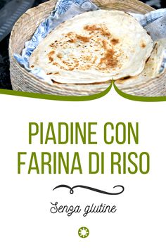 a close up of a plate of food on a table with the words paadine con farina di riso