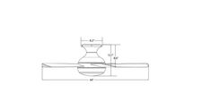 a drawing of a ceiling fan with measurements