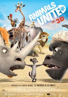 an advertisement for the animated movie, animals united