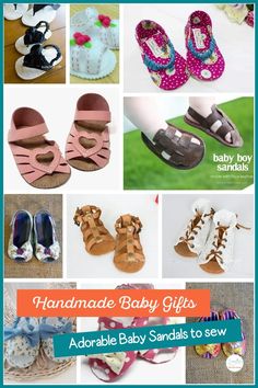 baby sandals are shown with the words cute and comfy it baby sandal sewing patterns you'll love