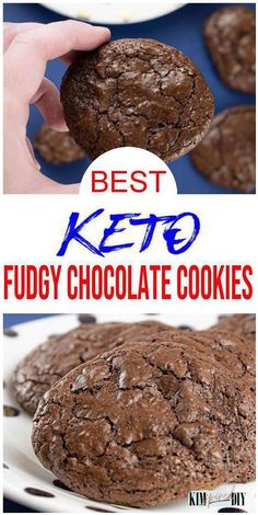 the best keto fudgy chocolate cookies are made with only 3 ingredients, and they're so good to eat