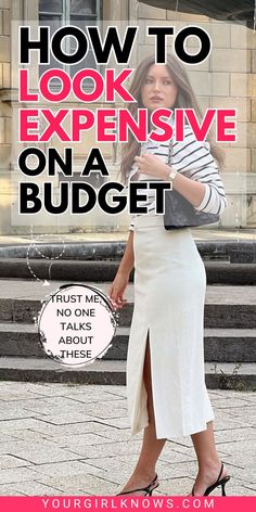 Champagne Taste On A Beer Budget? Of Course, Babygirl! Who said you can only look rich with money? With certain style hacks, you can totally look expensive and elegant within seconds! Follow this guide on how to look expensive on a budget and let your inner feminine energy do the rest! Let's get going! Expensive Outfits Classy, Look Expensive On A Budget, Expensive Outfits, How To Look Expensive, Essential Fashion, Budget Outfits, Elegant Outfit Classy, Fitting Clothes, Look Expensive