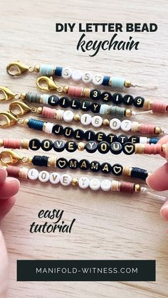 the diy letter bead keychain is easy to make