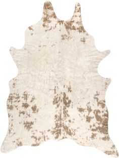 a brown and white cowhide rug on a white background with no other animal skin