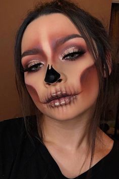 Nem Halloween Makeup, Glam Skull, Spooky Makeup, Holloween Makeup, Halloween 23