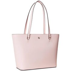 The Karly tote is crafted with crosshatch leather for subtle texture and refined style. Detailed with a metal 'LRL' logo at the front for a signature Lauren Ralph Lauren touch..Medium sized bag; 13'W x 9'H x 4-1/4'D (width is measured across the bottom of handbag); 1.26 lbs. approx. weight.Silhouette is based off 5'9' model.8-3/4' top handles.Zip closure.Gold-tone hardware & exterior slip pocket.Interior zip pocket & slip pocket.Tablet compatible (std. size 8'-10').Dust bag included.Shell and trim: leather; lining: polyester.Professionally leather clean.Imported Preppy Tote Bag, Preppy Tote Bags, Ralph Lauren Tote Bag, Ralph Lauren Bag, Ralph Lauren Tote, Ralph Lauren Handbags, Cute Outfits With Leggings, Pink Bags, Ralph Lauren Bags