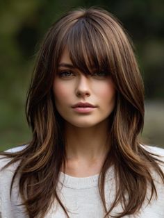 Haircuts For Straight Hair, Haircuts For Medium Length Hair, Layered Haircuts For Medium Hair, Bangs With Medium Hair, Haircuts For Medium Hair, Long Hair With Bangs, Penteado Cabelo Curto, Hairdo For Long Hair, Haircuts For Long Hair