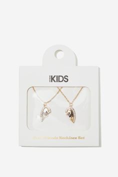 KIDS 2 PK NECKLACES Pyjama Trend, Heart Kids, Sleep Gifts, Friend Necklaces, Cute Necklace, Romper With Skirt, Matching Bracelets, Slipper Boots, Newborn Gifts