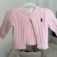 Never Worn Pink Ralph Lauren Baby Cardigan Very Soft 3m Baby Ralph Lauren, Baby Pink Clothes, Pink Ralph Lauren, Ralph Lauren Cardigan, Mom Dr, Baby Wardrobe, Kids Cardigans, Dream Aesthetic, Ralph Lauren Kids