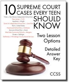 a judge's book with the title 10 supreme court cases every teen should know