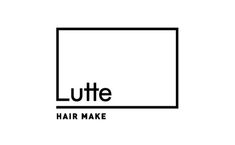 the words lutte hair make in black and white on a white background with a rectangle