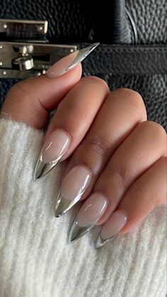 Wife Nails, Manikur Kuku, Nagellack Trends, Mob Wife, Summery Nails, Almond Acrylic Nails, Nails 2024