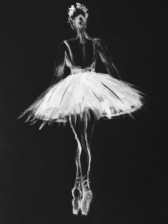 a black and white photo of a ballerina