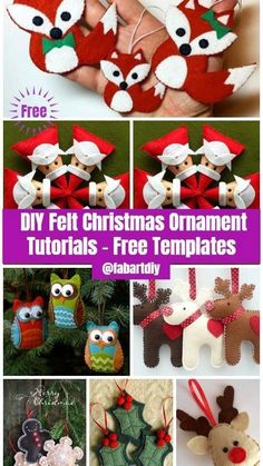 christmas ornament templates for handmade ornaments, including an owl and reindeer